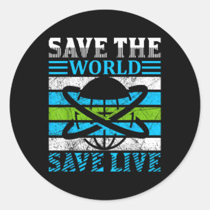Adesivo Redondo Salvar o planeta Terra Proteção Ambiental