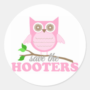 Adesivo Redondo Salvar os Hooters