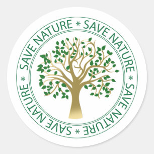 Adesivo Redondo Salvar selo da natureza