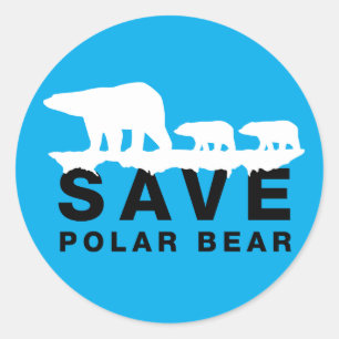 Adesivo Redondo Salvar Urso Polar