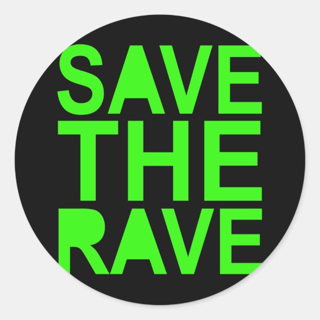 Adesivo Redondo Salve a cena verde rave NU RAVE raver 80s (Frente)