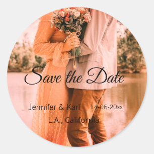 Adesivo Redondo Salve a data adicionar nome do casal local data fo