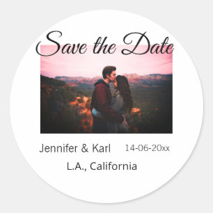 Adesivo Redondo Salve a data adicione o nome do casal local data f