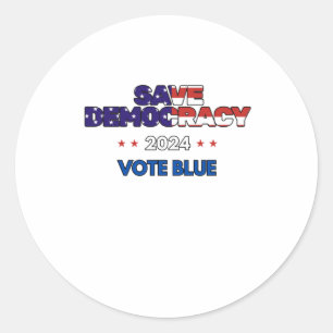 Adesivo Redondo Salve a Democracia - Voto Azul