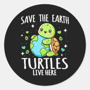 Adesivo Redondo Salve a Design da Terra - Engraçado Dia da Terra A