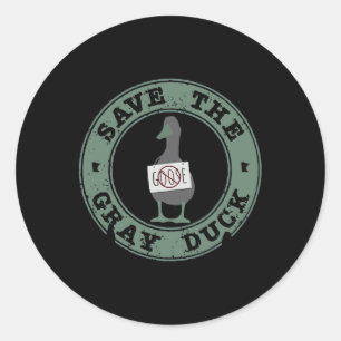 Adesivo Redondo Salve A Fazenda De Natal Do Pato Da Cinza Engraçad