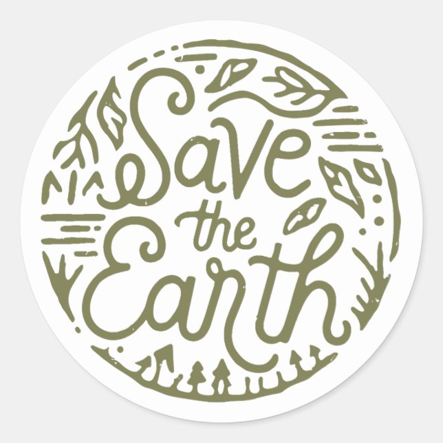 Adesivo Redondo Salve a Terra (Frente)