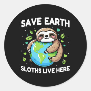 Adesivo Redondo Salve a Terra Design de Lama - Engraçado Dia da Te