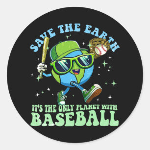 Adesivo Redondo Salve a Terra É o único planeta com beisebol