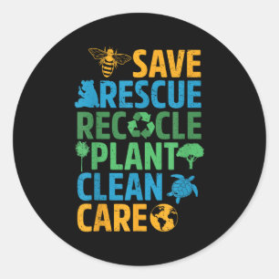 Adesivo Redondo Salve Abelhas Salvando Animais Reciclar Plastict E
