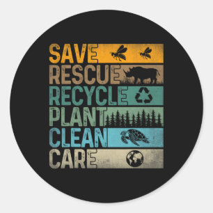 Adesivo Redondo Salve Abelhas Salvando Animais Reciclares Plástico