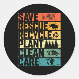 Adesivo Redondo Salve Abelhas Salvando Árvores Vegetais Limpos Mar
