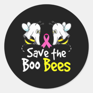Adesivo Redondo Salve as Abelhas Boo Diversão do Cancer da Mama Ha