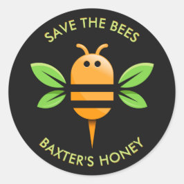 Adesivo Redondo Salve as Abelhas de Preto
