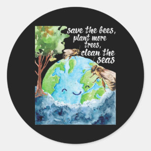 Adesivo Redondo Salve As Abelhas - Proteção Ambiental Dia Da Terra