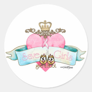 Adesivo Redondo Salve as Meninas - Dê um Hoot