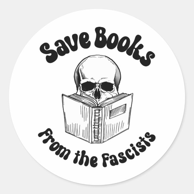 Adesivo Redondo Salve livros dos fascistas (Frente)