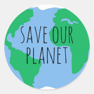 Adesivo Redondo Salve nosso Planeta - Terra