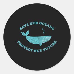 Adesivo Redondo Salve nossos oceanos - Presente no Dia da Terra