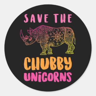 Adesivo Redondo Salve O Chubby Unicorns