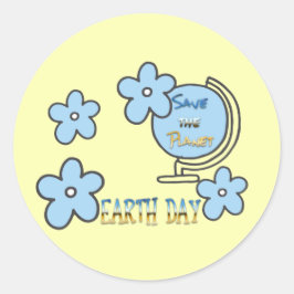 Adesivo Redondo Salve o globo planeta do dia da Terra