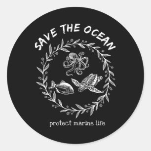 Adesivo Redondo Salve O Oceano Salve A Terra Nosso Planeta Ama A M