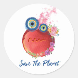 Adesivo Redondo Salve O Planeta
