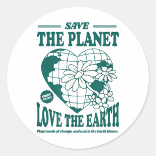 Adesivo Redondo Salve O Planeta Ama A Terra Prote Ambiental