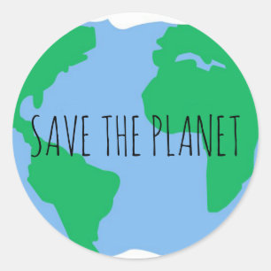 Adesivo Redondo Salve o Planeta Terra