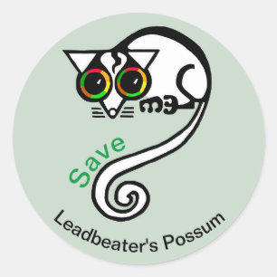 Adesivo Redondo Salve o POSSUM do Batedor de Leada - Marsupial - V