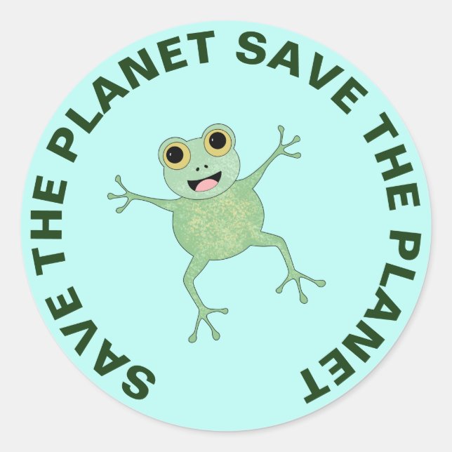 Adesivo Redondo Salve O Sapo De Pedra Do Planeta (Frente)