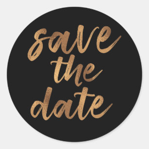 Adesivo Redondo Salve o Simples Rótulo de Pincel Preto e Dourado