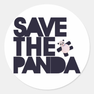 Adesivo Redondo Salve o Urso de Panda