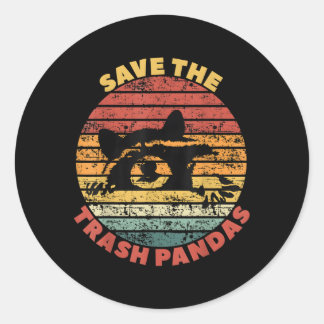 Adesivo Redondo Salve Os Gatos Da Rua Do Lixo Dos Pandas Raccoon