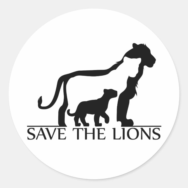 Adesivo Redondo Salve os Leões (Frente)