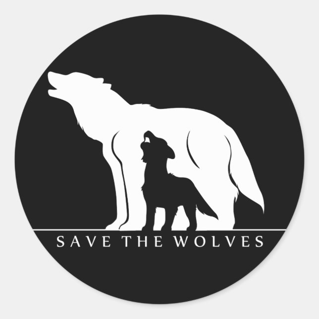 Adesivo Redondo Salve os Lobos (Frente)