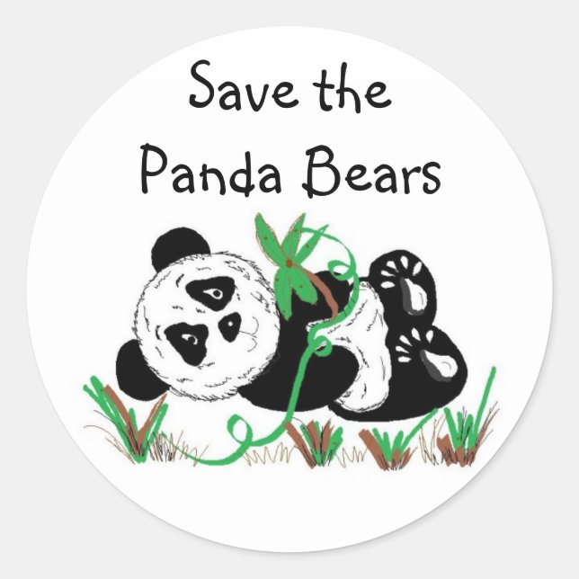 Adesivo Redondo Salve os pandas (Frente)