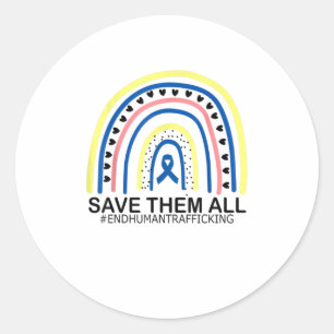 Adesivo Redondo Salve-Os Todos No Fim Do Tráfico De Seres Humanos