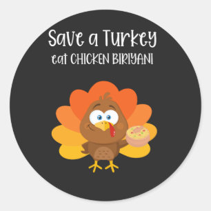 Adesivo Redondo salve peru coma galinha biriyani T-Shirt