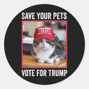 Adesivo Redondo Salve Seus Animais Vote Em Trump Eleição Nos EUA C