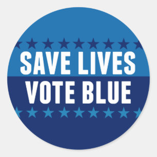 Adesivo Redondo Salve Vidas Vote Azul Eleição 2026