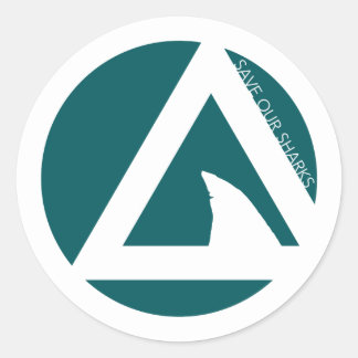 Adesivo Redondo salvem nossos truques de tubarões