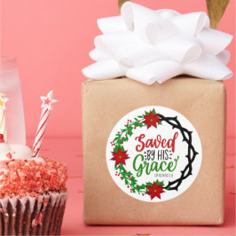 Adesivo Redondo Salvo por Sua Graça Terra de Natal