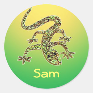 Adesivo Redondo Sam Gecko / Salamander / Lizard Stickers
