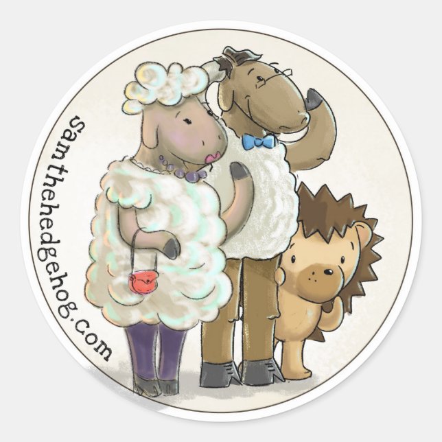 Adesivo Redondo Sam the Hedgehog - Sticker #1 (Frente)