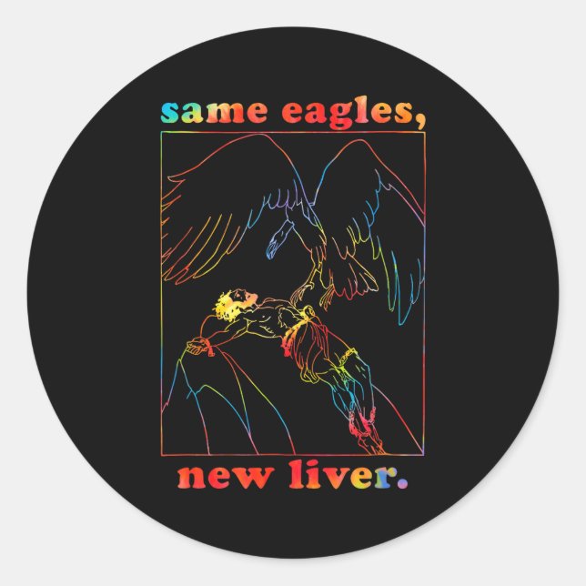 Adesivo Redondo Same Eagles New Liver Funny Apparel  (Frente)