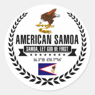 Adesivo Redondo Samoa Americana