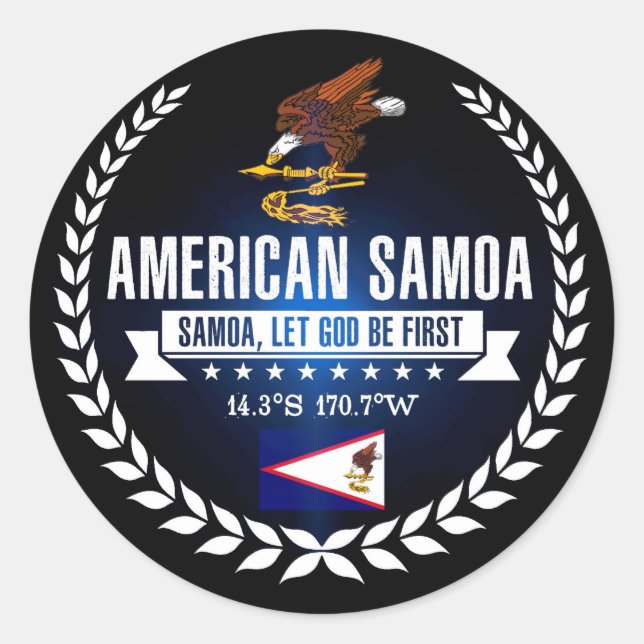 Adesivo Redondo Samoa Americana (Frente)