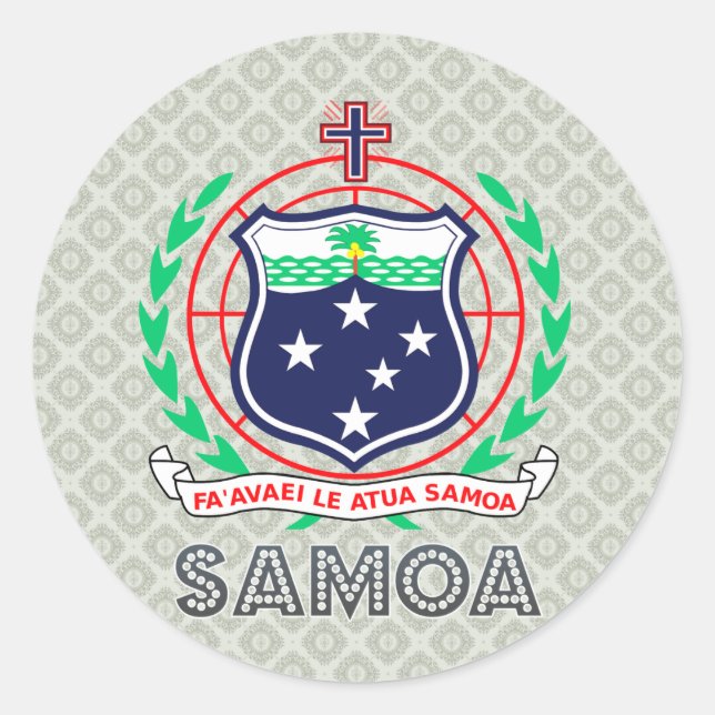 Adesivo Redondo Samoa Casaco de Armas (Frente)