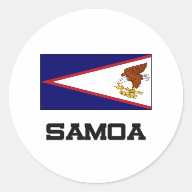Adesivo Redondo Samoa Flag (Frente)